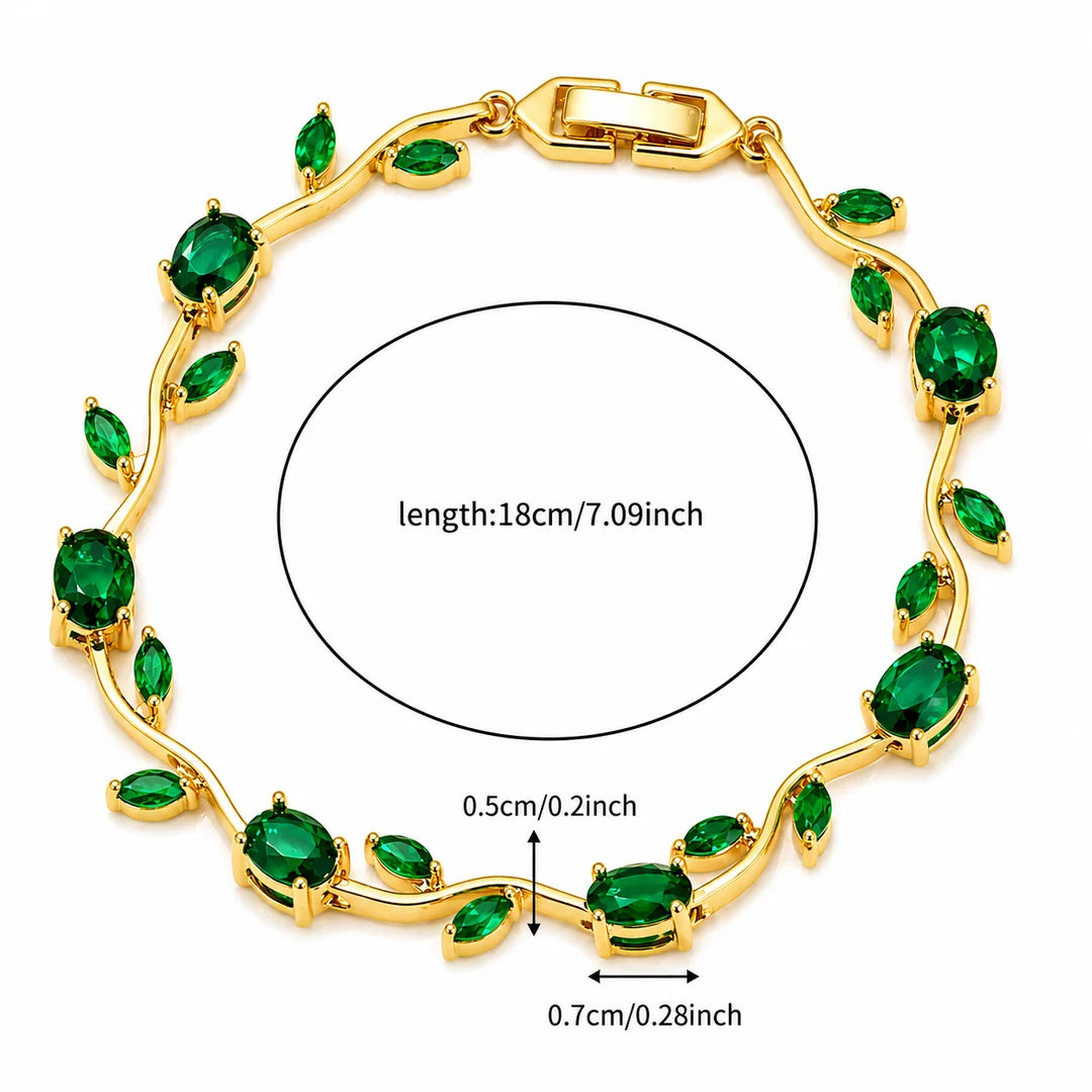 Tulip Crystal Vine Bracelet - Green