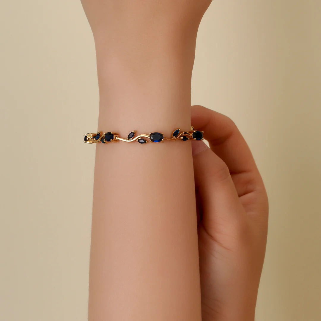 Tulip Crystal Vine Bracelet - Blue