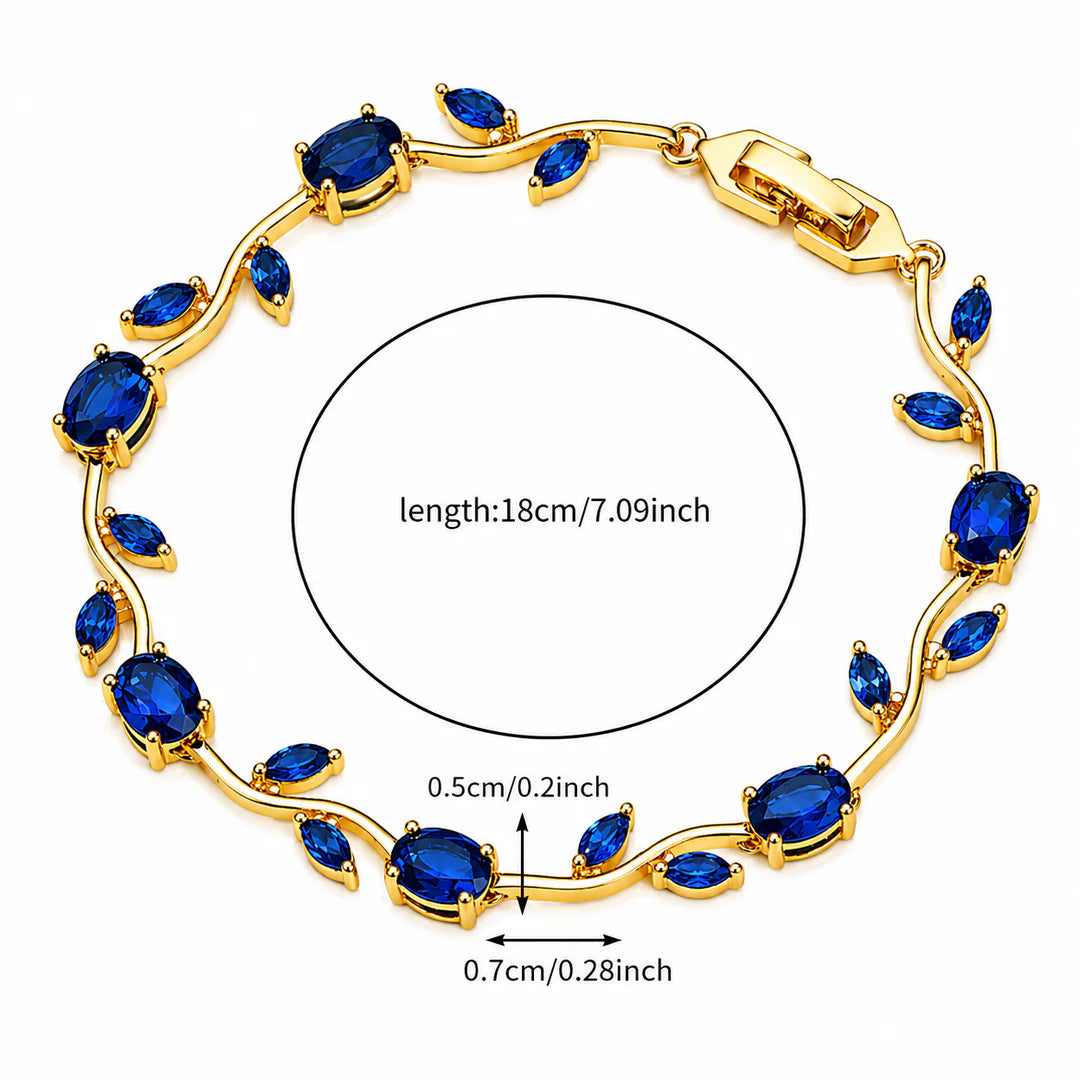 Tulip Crystal Vine Bracelet - Blue
