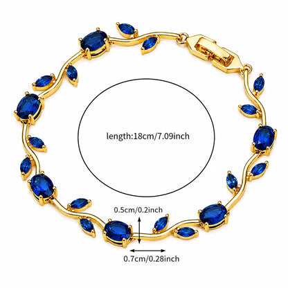 Tulip Crystal Vine Bracelet - Blue