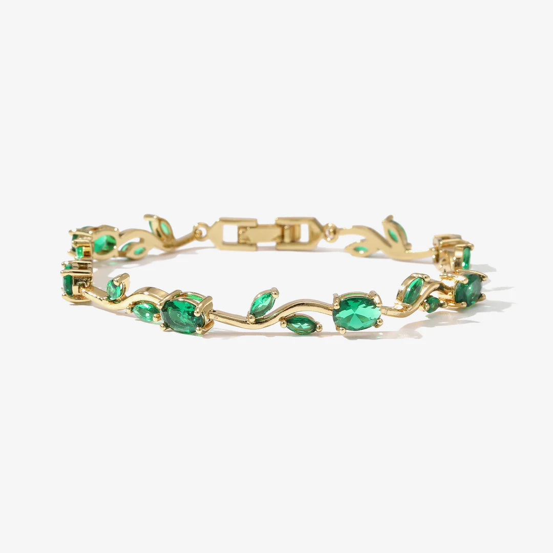 Tulip Crystal Vine Bracelet - Green