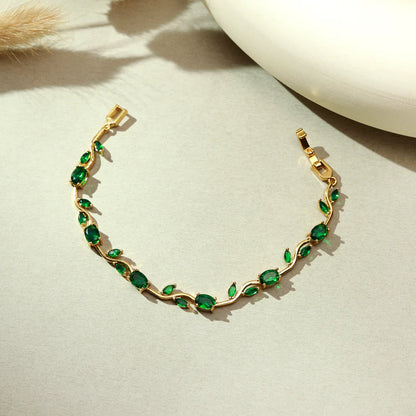 Tulip Crystal Vine Bracelet - Green