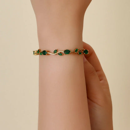 Tulip Crystal Vine Bracelet - Green