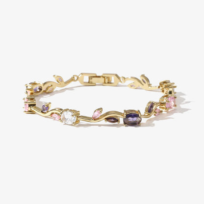 Tulip Crystal Vine Bracelet - Purple