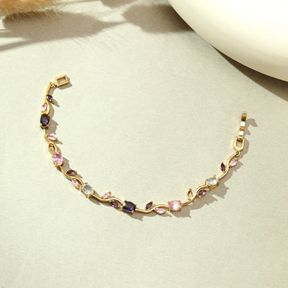 Tulip Crystal Vine Bracelet - Purple