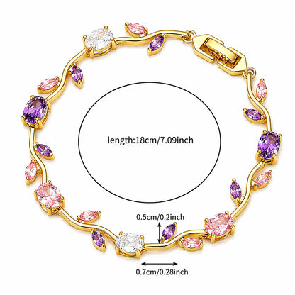 Tulip Crystal Vine Bracelet - Purple