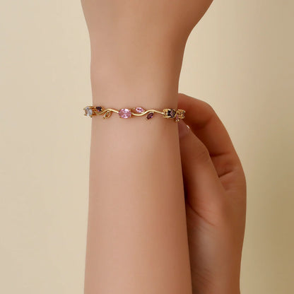 Tulip Crystal Vine Bracelet - Purple