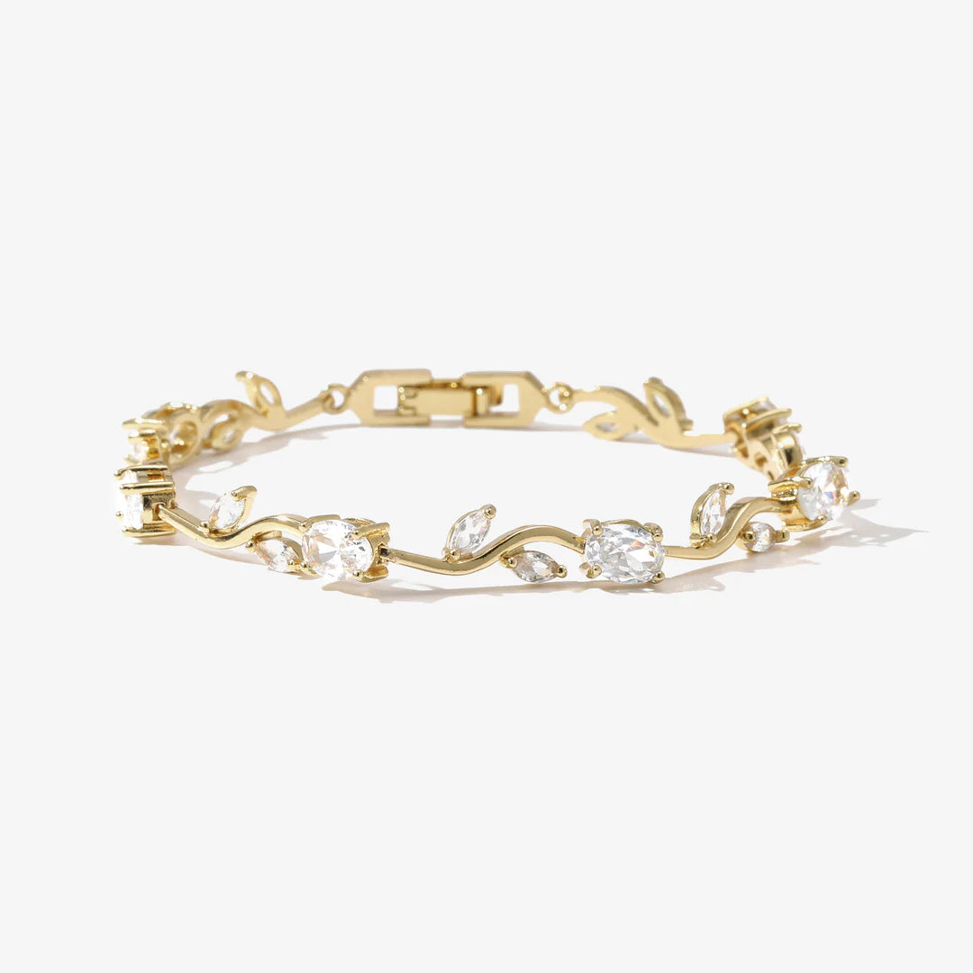 Tulip Crystal Vine Bracelet - White