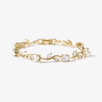 Tulip Crystal Vine Bracelet - White