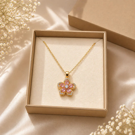 Riivva Blossom Spin Necklace - Red