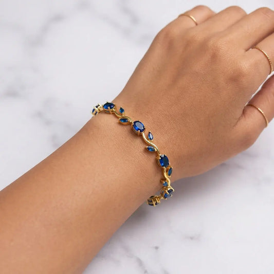 Tulip Crystal Vine Bracelet - Blue