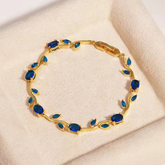 Tulip Crystal Vine Bracelet - Blue