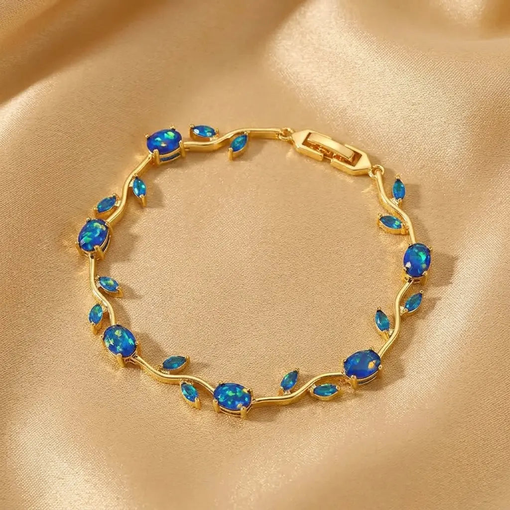 Tulip Crystal Vine Bracelet - Blue