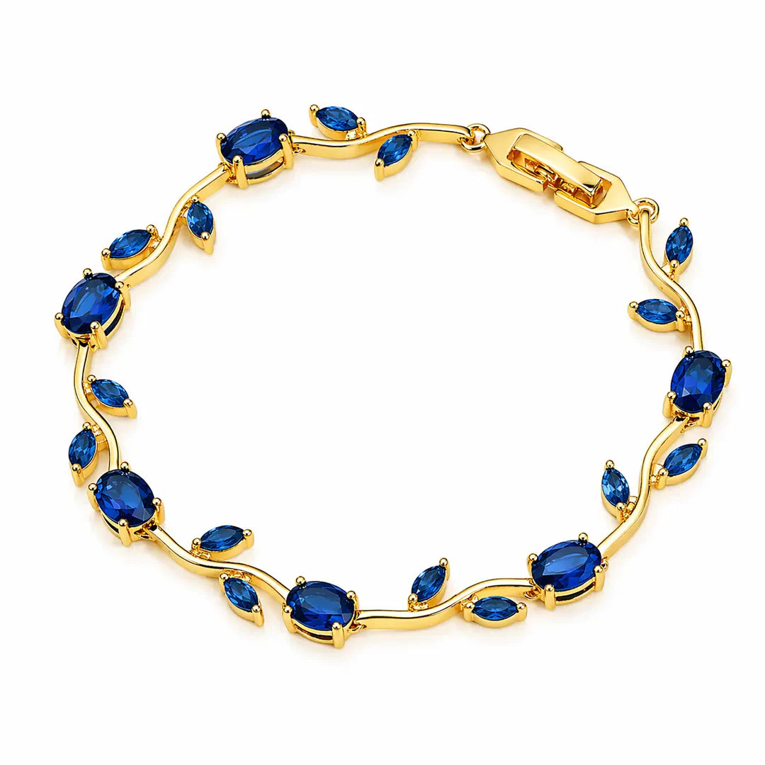 Tulip Crystal Vine Bracelet - Blue