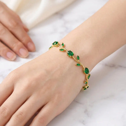 Tulip Crystal Vine Bracelet - Green