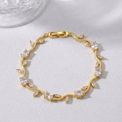 Tulip Crystal Vine Bracelet - White