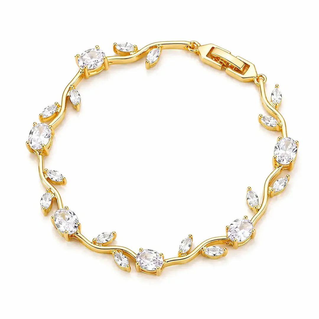 Tulip Crystal Vine Bracelet - White