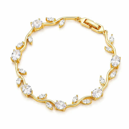 Tulip Crystal Vine Bracelet - White
