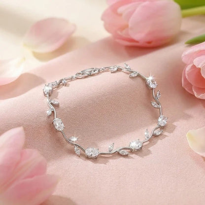 Tulip Crystal Vine Bracelet - Sliver White