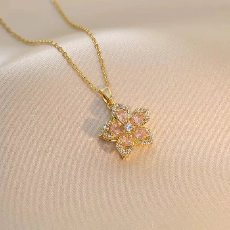 Riivva Blossom Spin Necklace - Red