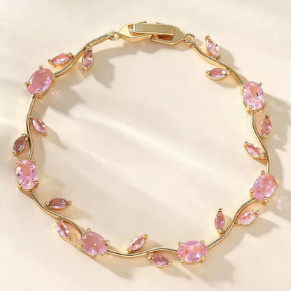 Tulip Crystal Vine Bracelet - Pink