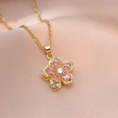 Riivva Blossom Spin Necklace - Red