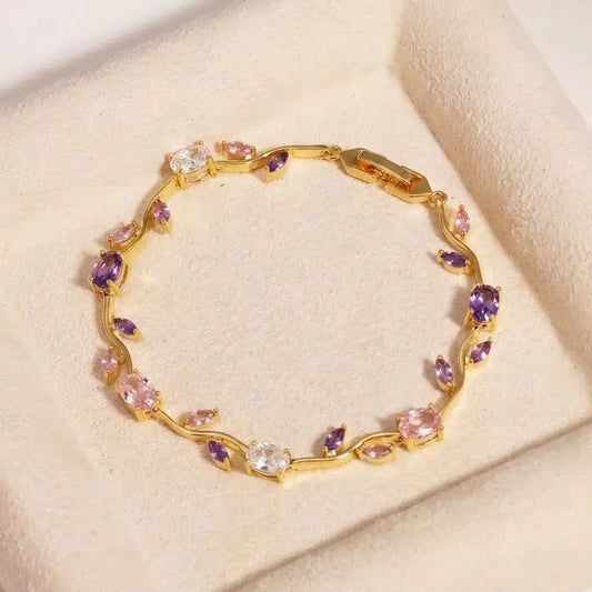 Tulip Crystal Vine Bracelet - Multi Color