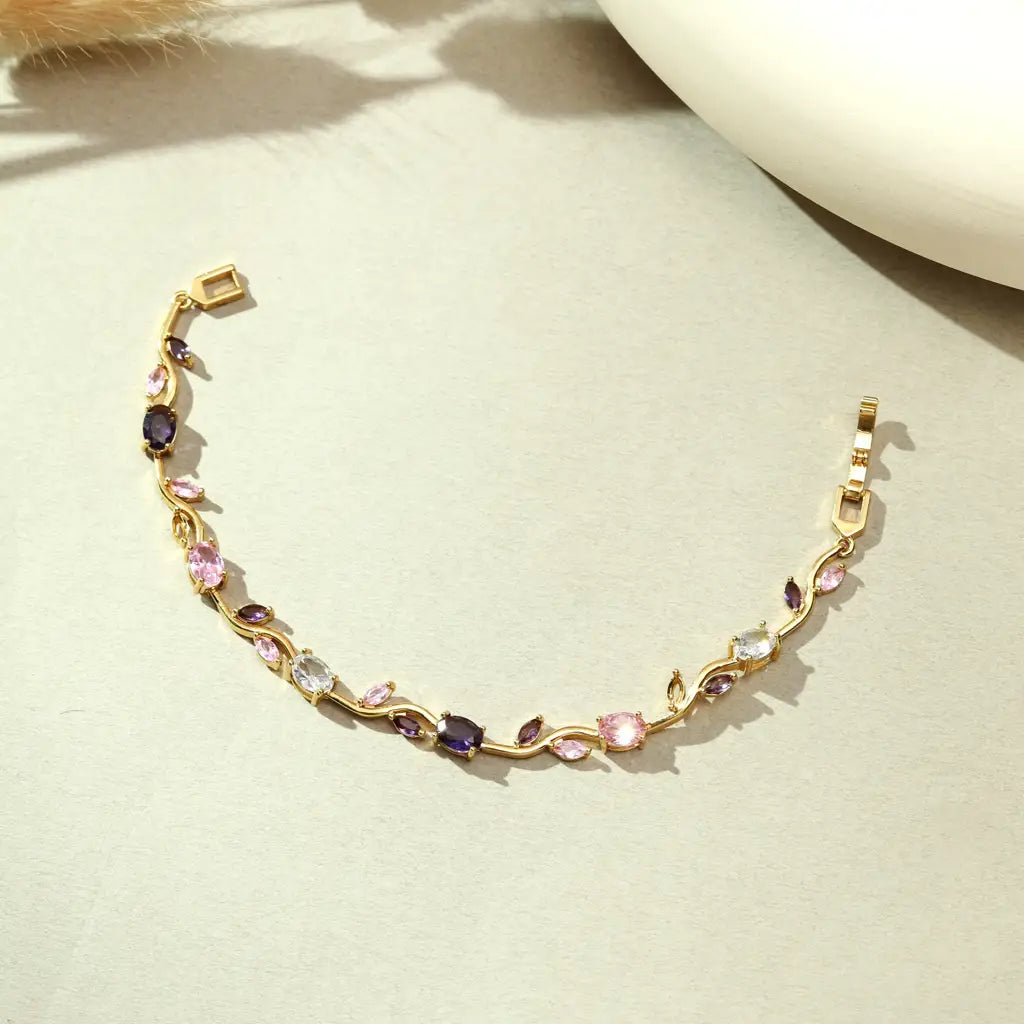 Tulip Crystal Vine Bracelet - Multi Color
