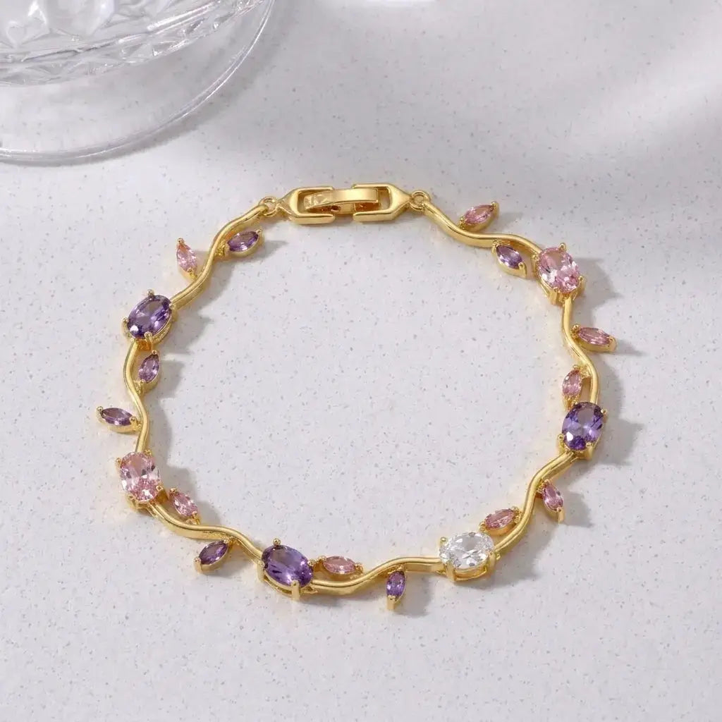 Tulip Crystal Vine Bracelet - Multi Color