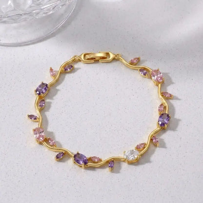 Tulip Crystal Vine Bracelet - Multi Color
