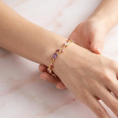 Tulip Crystal Vine Bracelet - Multi Color